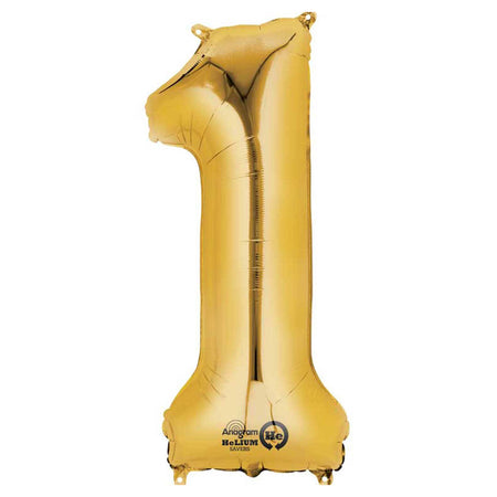 Gold Number 1 Air Filled Foil Balloon - 16