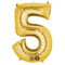 Gold Number 5 Air Filled Foil Balloon - 16
