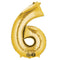 Gold Number 6 Air Filled Foil Balloon - 16