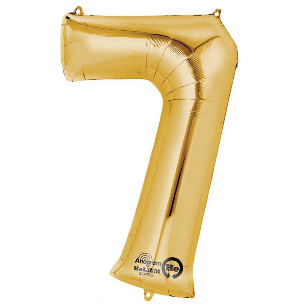 Gold Number 7 Air Filled Foil Balloon - 16"