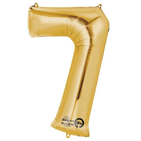 Gold Number 7 Air Filled Foil Balloon - 16