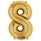 Gold Number 8 Air Filled Foil Balloon - 16