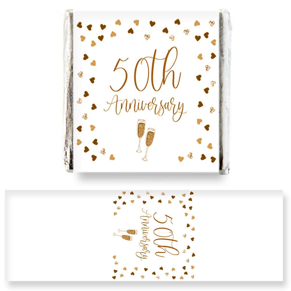 Golden 50th Anniversary Chocolates - Pack of 16