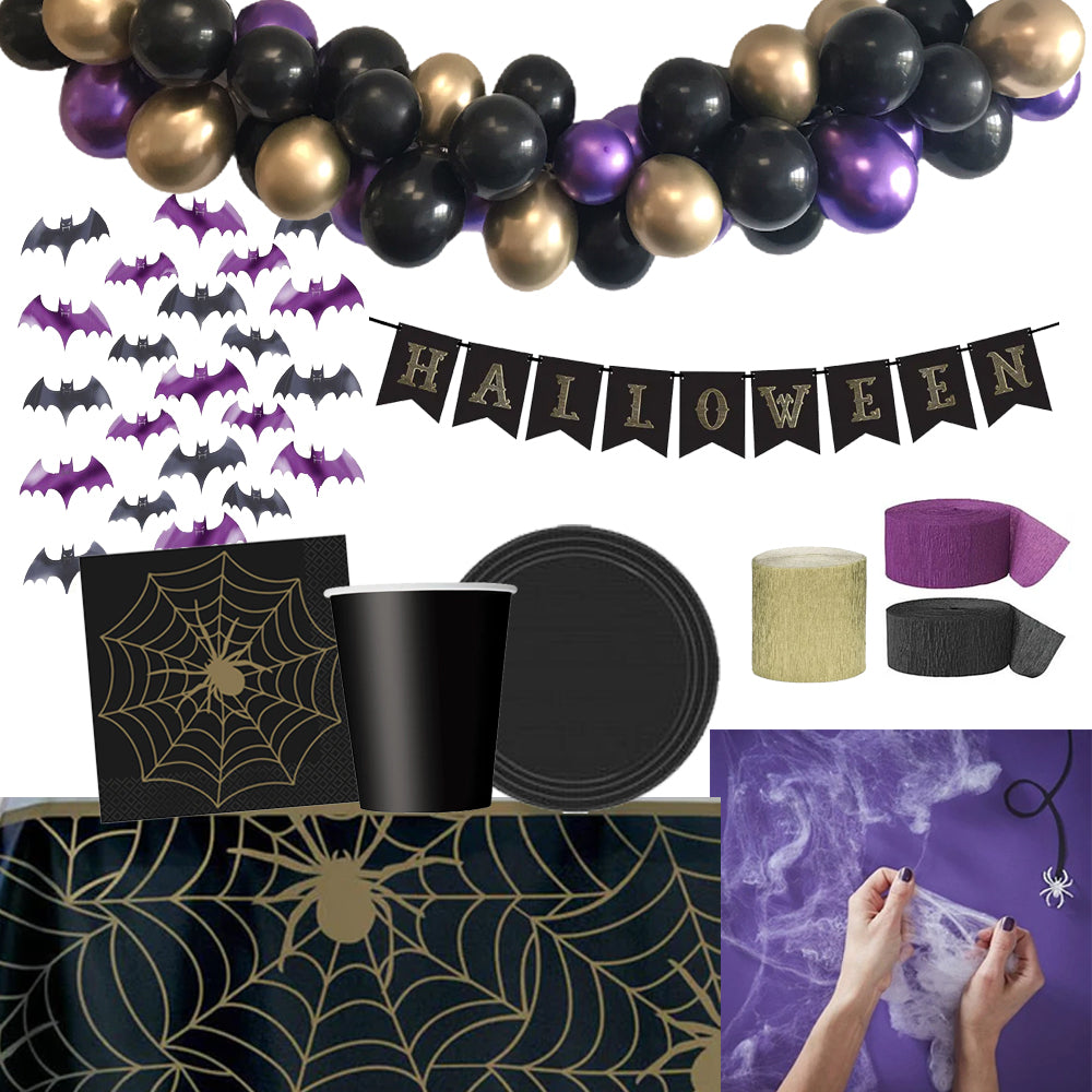 Halloween 'Party at Home' Decoration and Tableware Pack