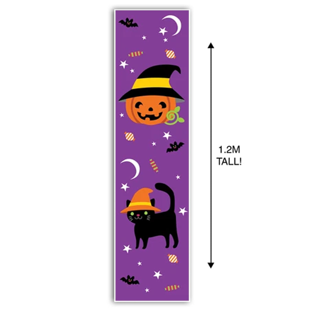 Cat & Pumpkin Halloween Portrait Wall & Door Banner Decoration - 1.2m