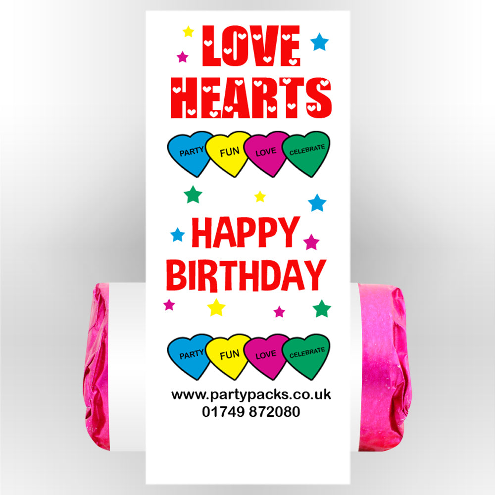 Happy Birthday Love Hearts- Pack of 30