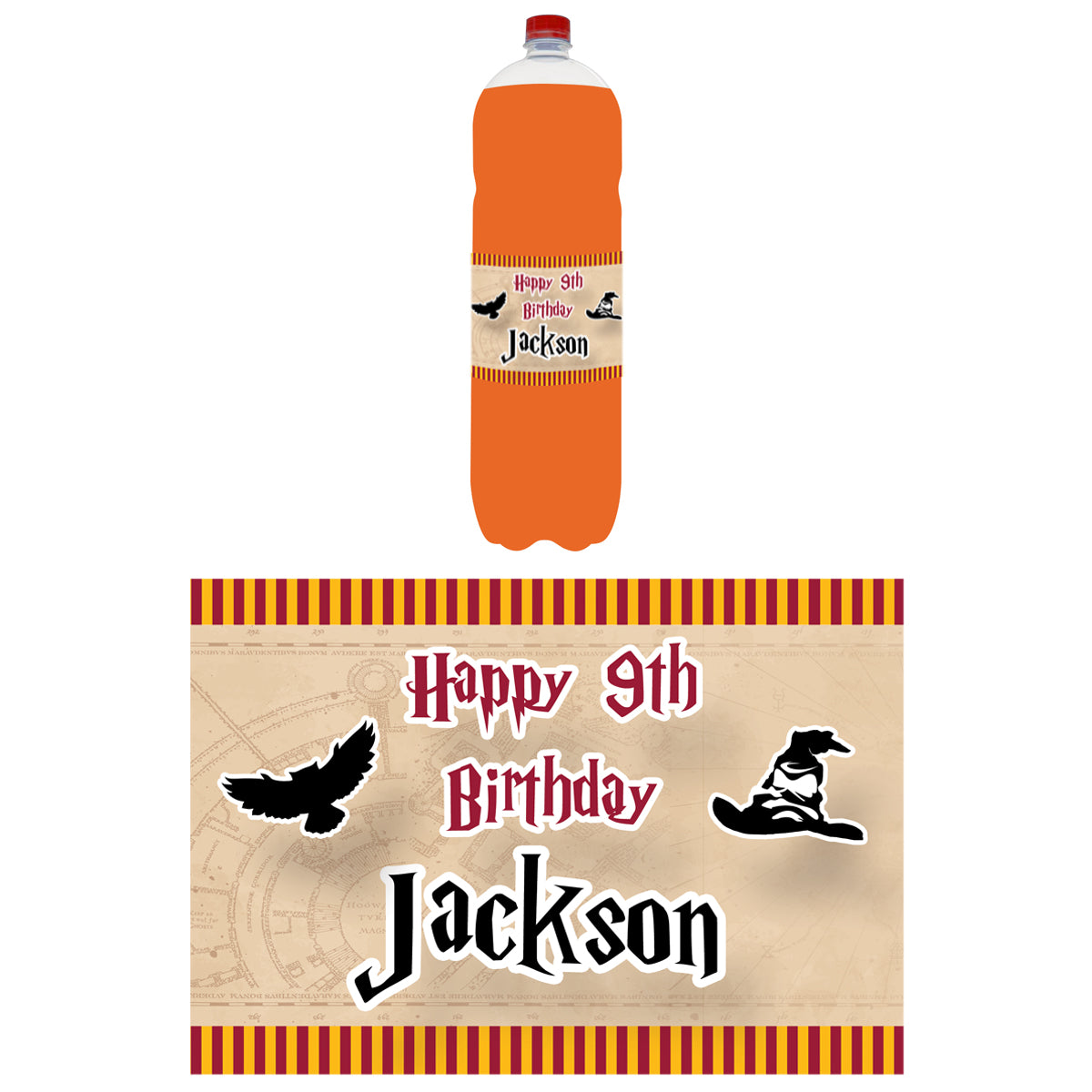 Personalised Bottle Labels - Wizard - Pack of 4