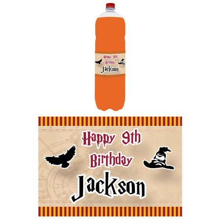 Personalised Bottle Labels - Wizard - Pack of 4