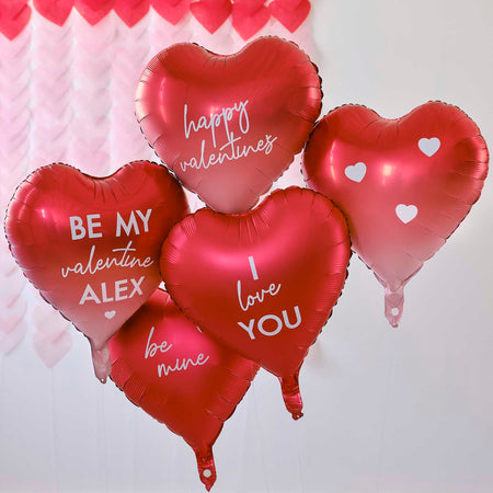 Heart Foil Balloons With Stickers - 18
