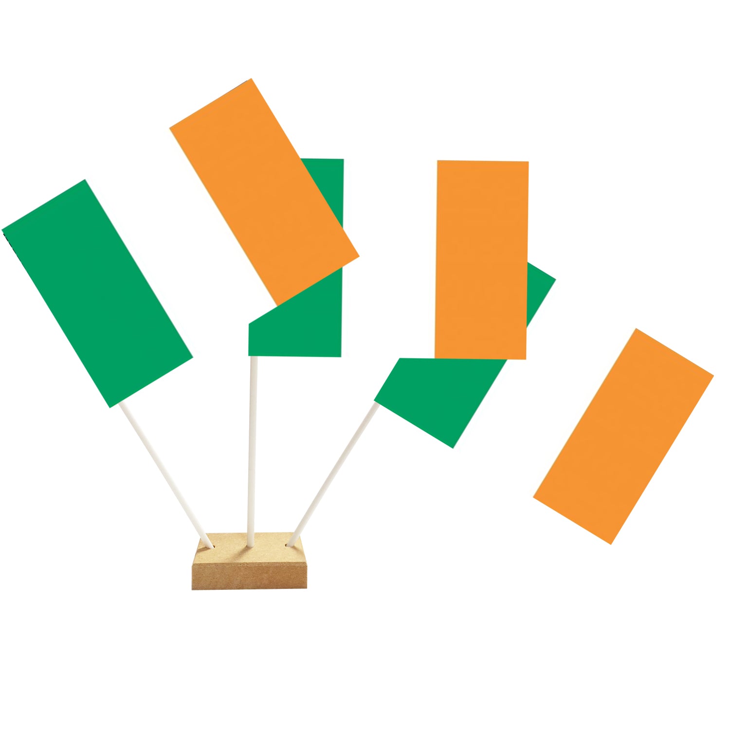 Irish Paper Table Flags 15cm on 30cm Pole