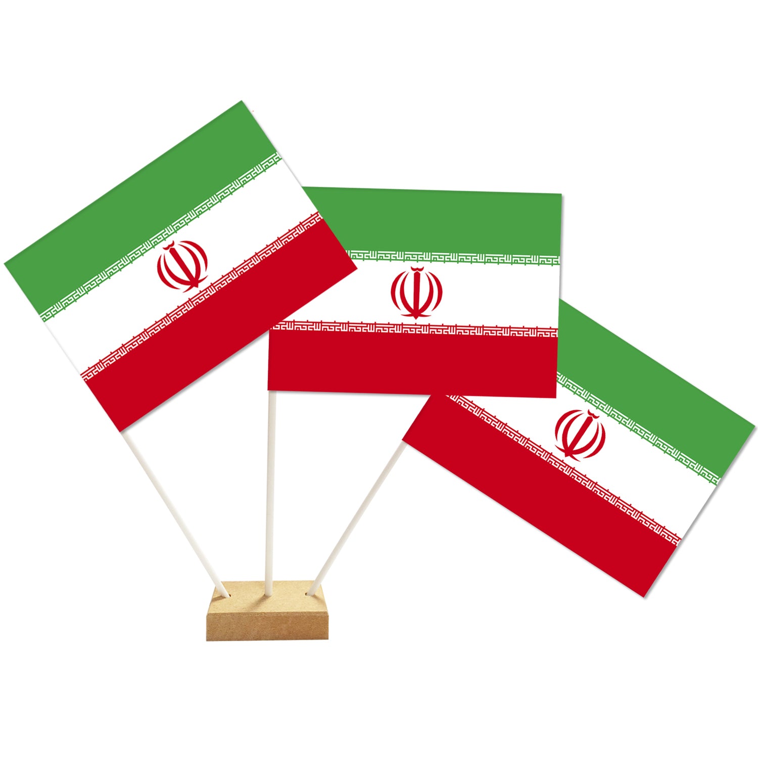 Iran Paper Table Flag - 15cm on 30cm Pole