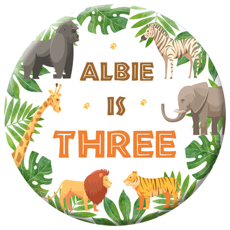 Jungle Animals Personalised Badge - 58mm