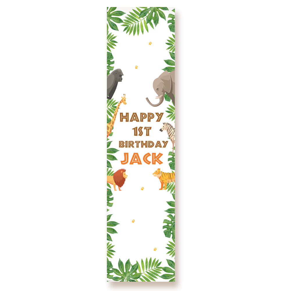 Jungle Animals Personalised Door Entrance Banner 1.2m