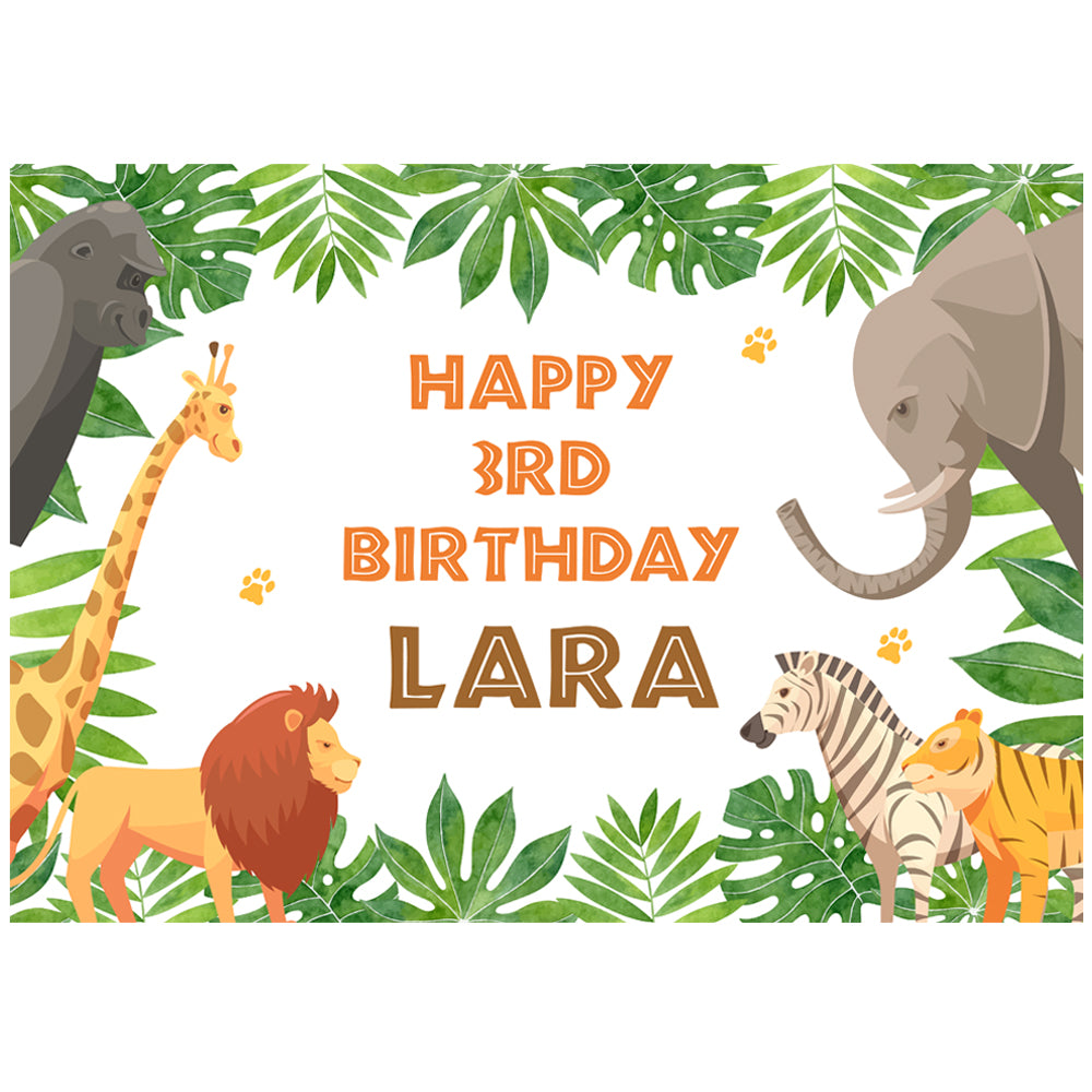 Jungle Animals Personalised Poster - A3