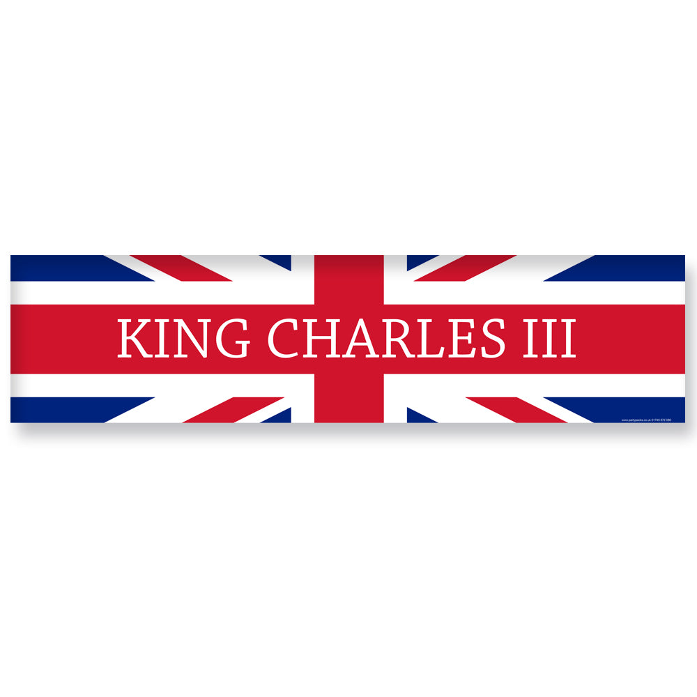 King Charles III Union Jack Banner Decoration - 1.2m