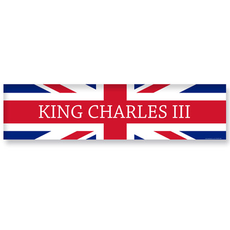 King Charles III Union Jack Banner Decoration - 1.2m