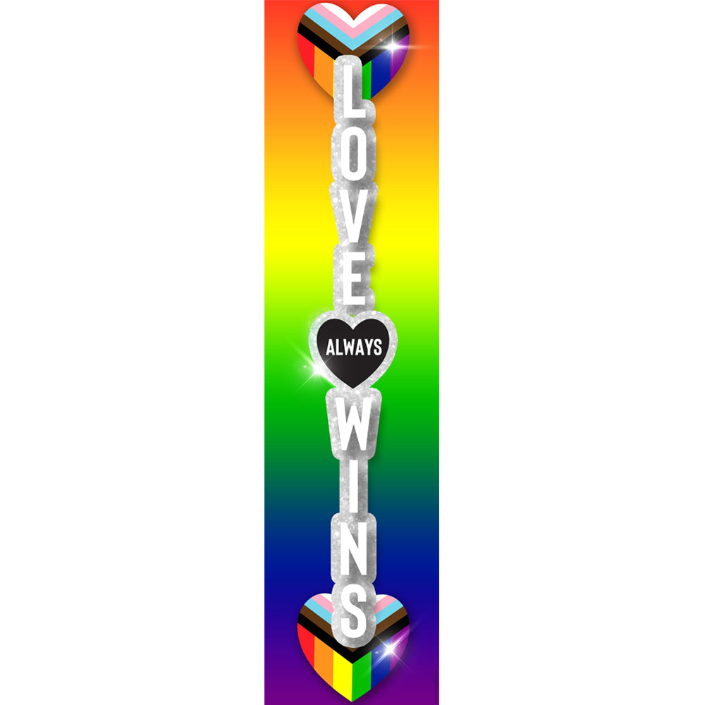 Glitter Pride 'Love Always Wins' Portrait Banner - 120cm x 30cm