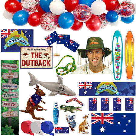 Large Australian Decoration and Novelty Party Pack