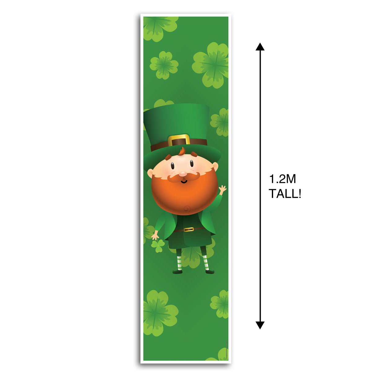 Leprechaun Lucky Shamrocks St. Patrick's Day Portrait Wall Banner Decoration - 1.2m