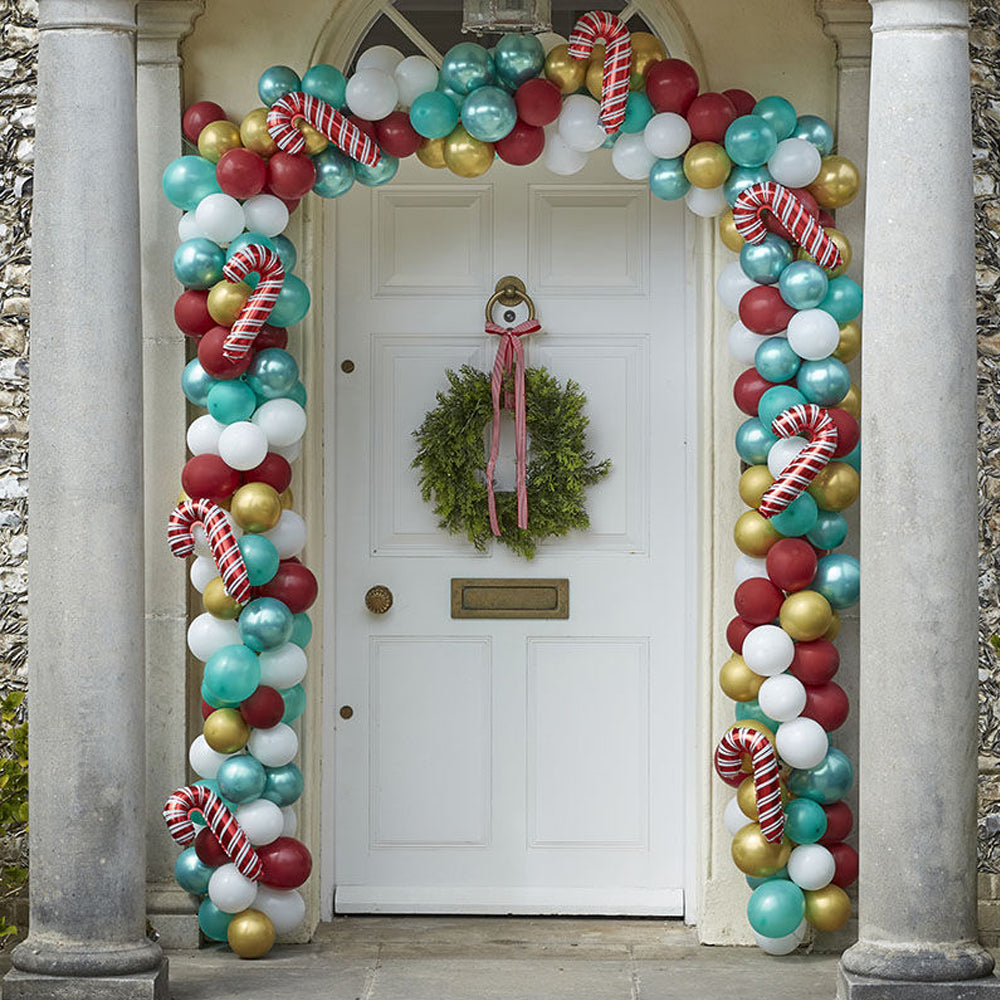 Novelty Candy Cane Christmas Door Balloon Arch Kit