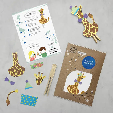 Make Your Own Giraffe Peg Doll Kit - Plastic Free