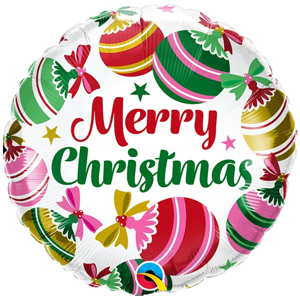 Merry Christmas Baubles Foil Balloon