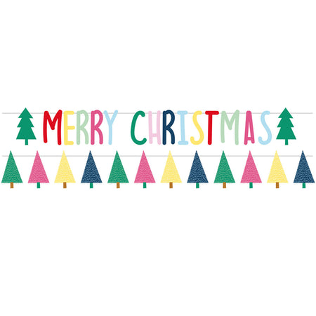 Merry Christmas Trees Letter Banner Kit