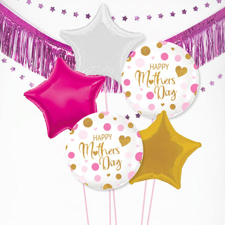 Inflated Mother's Day Pink Confetti Balloon Bundle in a Box