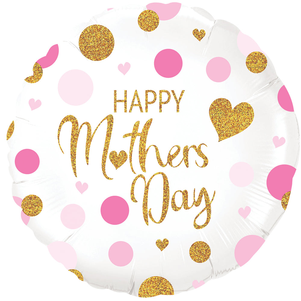 Mother's Day Pink Confetti Foil Balloon - 18"
