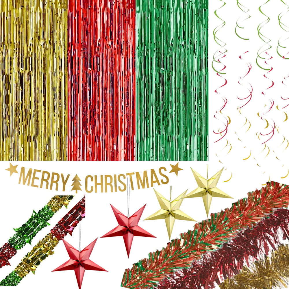 Standard Red, Green and Gold Christmas Decoration Pack