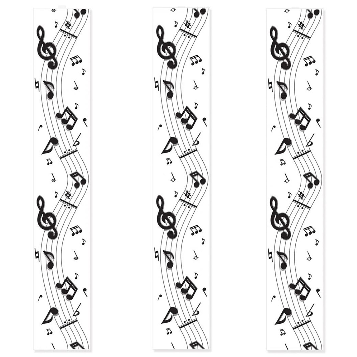 Musical Notes Hanging Backdrop - 1.83m - Pack of 3