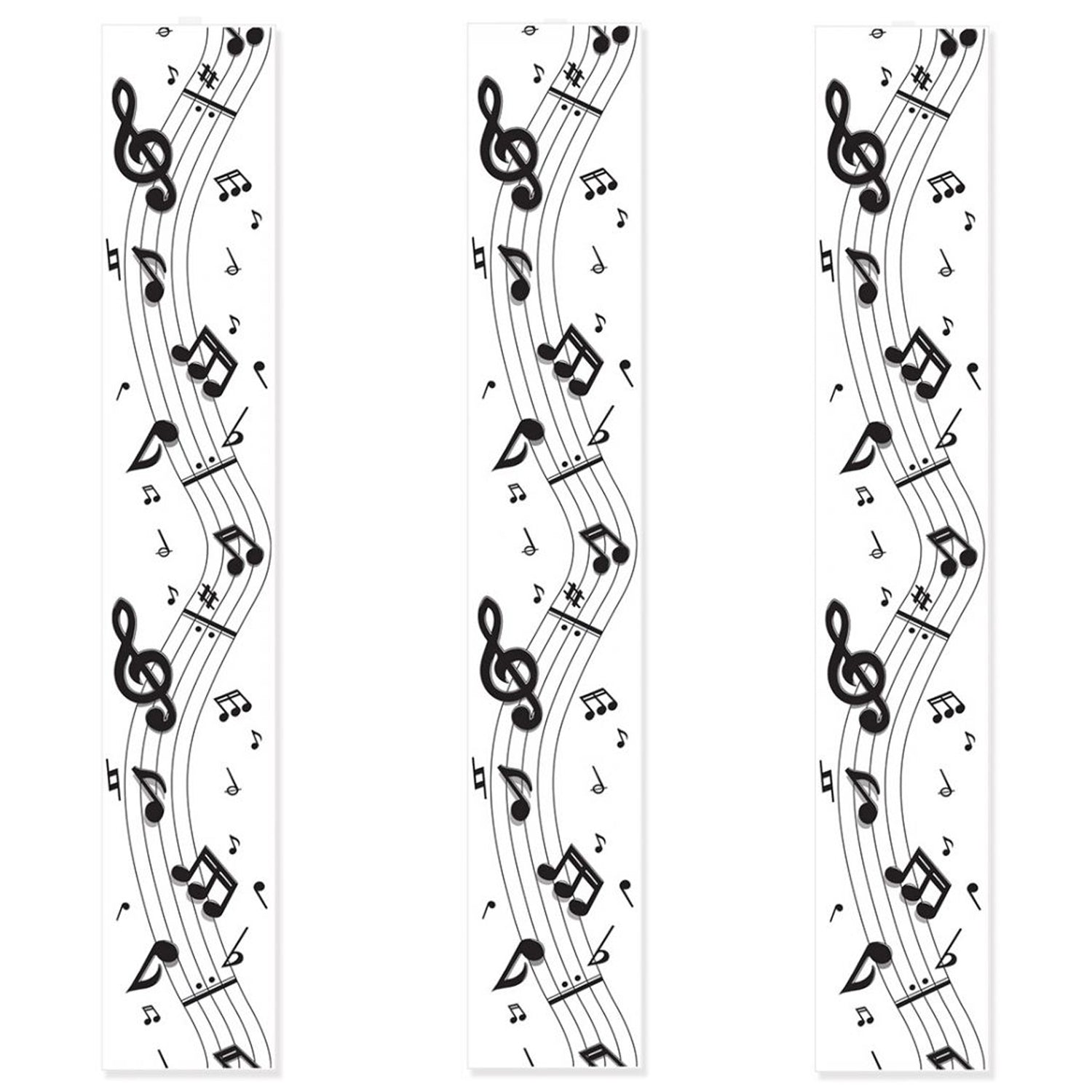 Musical Notes Hanging Backdrop - 1.83m - Pack of 3 – Party Packs