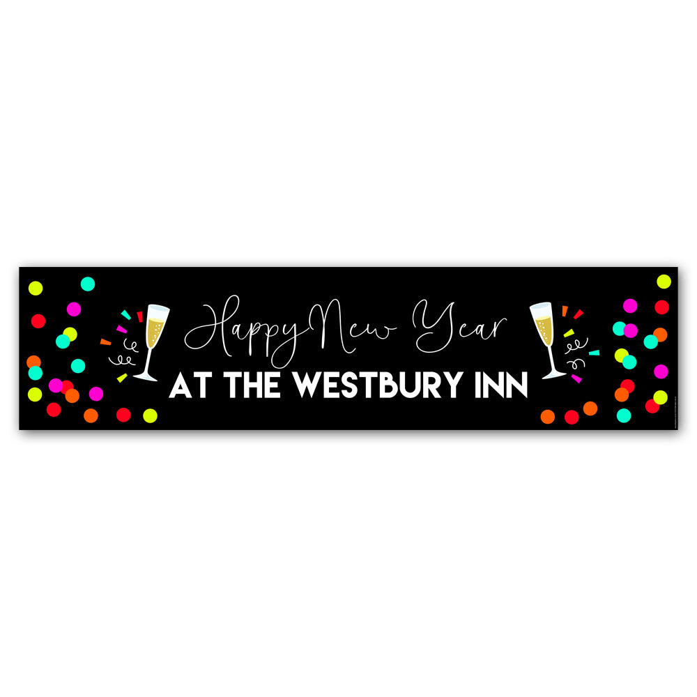 Neon New Year Personalised Banner Decoration - 1.2m