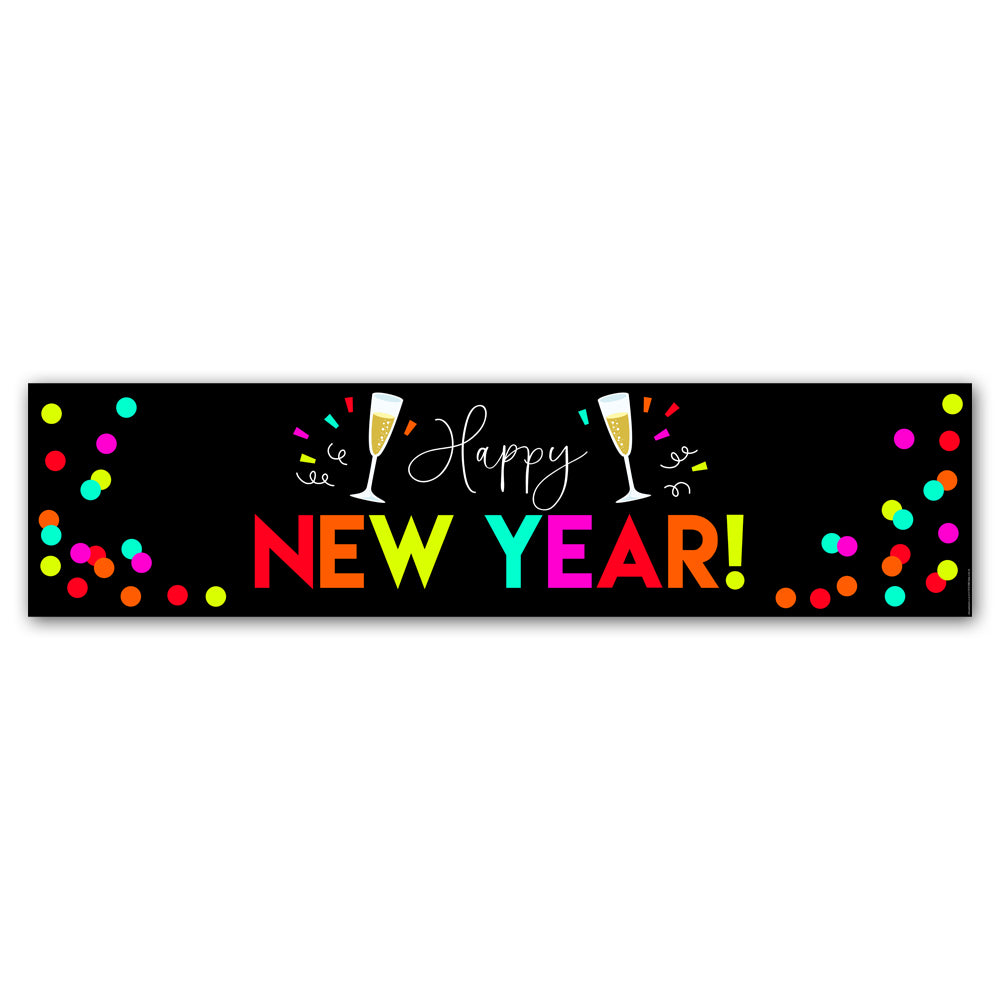 Neon New Year "Happy New Year" Banner Decoration - 1.2m