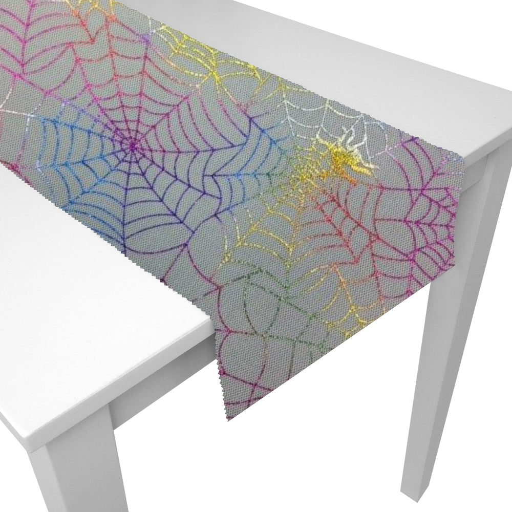Halloween Spider Web Lace Fabric Table Runner Rainbow - 1.5m
