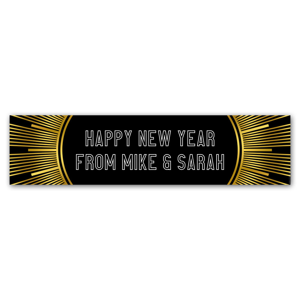 New Year's Eve Gold Personalised Banner Decoration - 1.2m