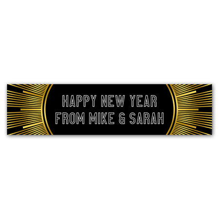 New Year's Eve Gold Personalised Banner Decoration - 1.2m