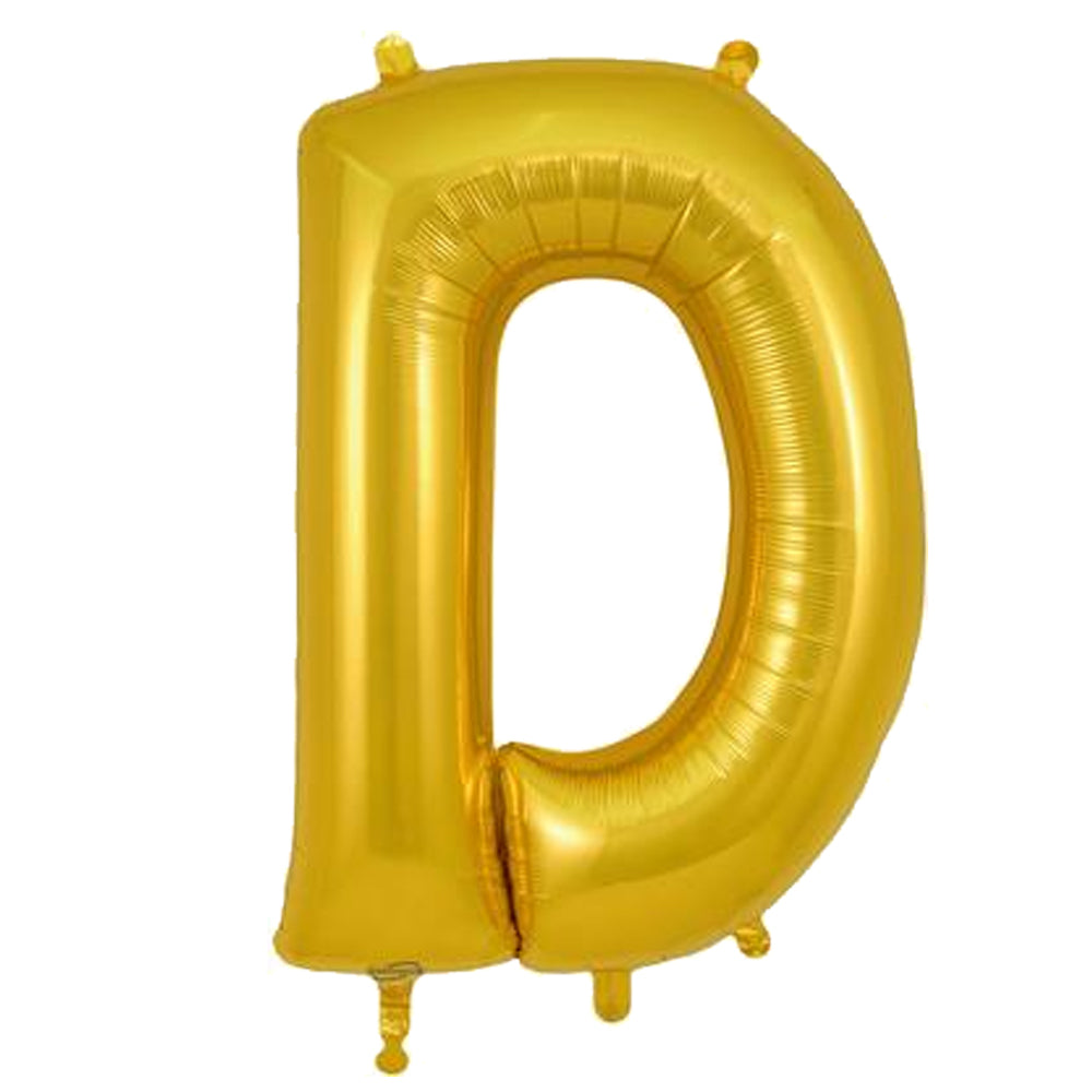 Gold Letter D Foil Balloon - 34"