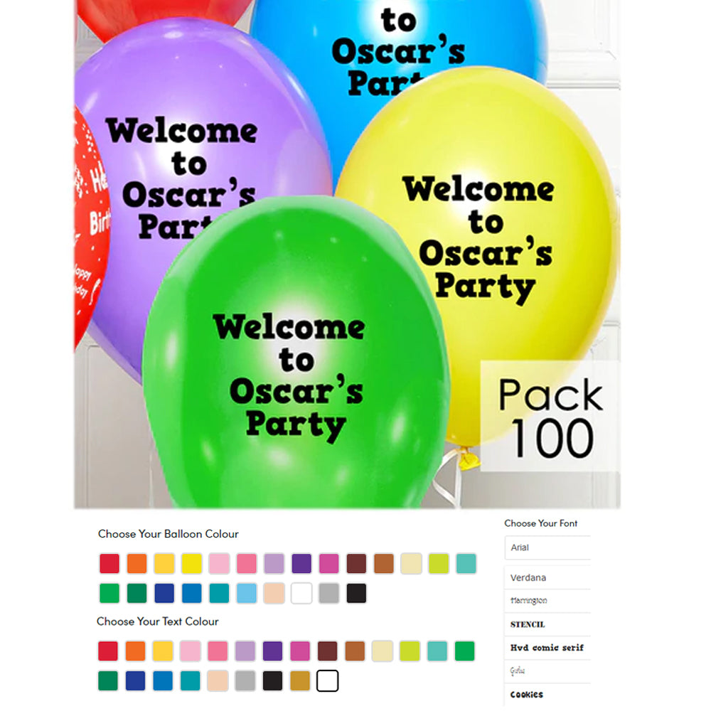 Personalised Latex Balloons - 10" - Pack of 100