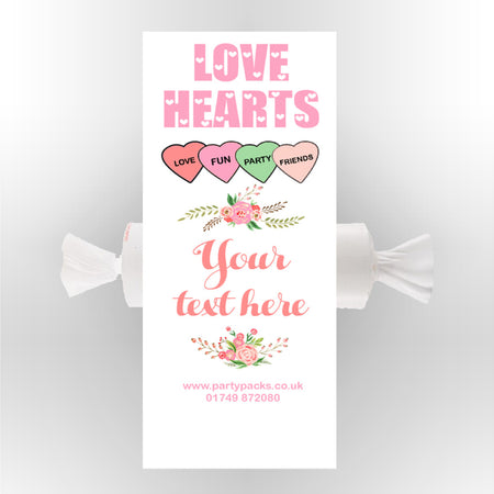 Personalised Love Hearts- Boho Flowers- Pack of 30