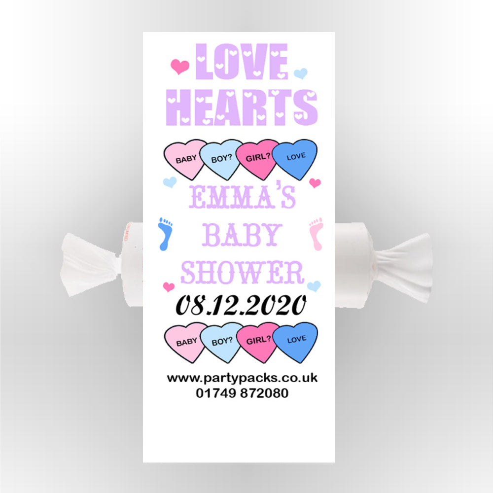 Personalised Love Hearts- Baby Shower- Pack of 30