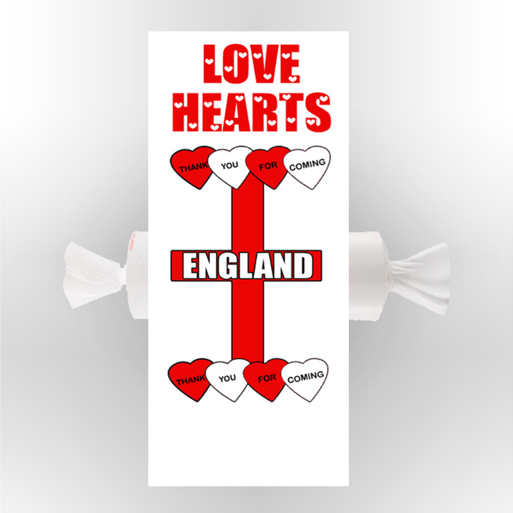 England Theme Love Heart Sweets - Pack of 30