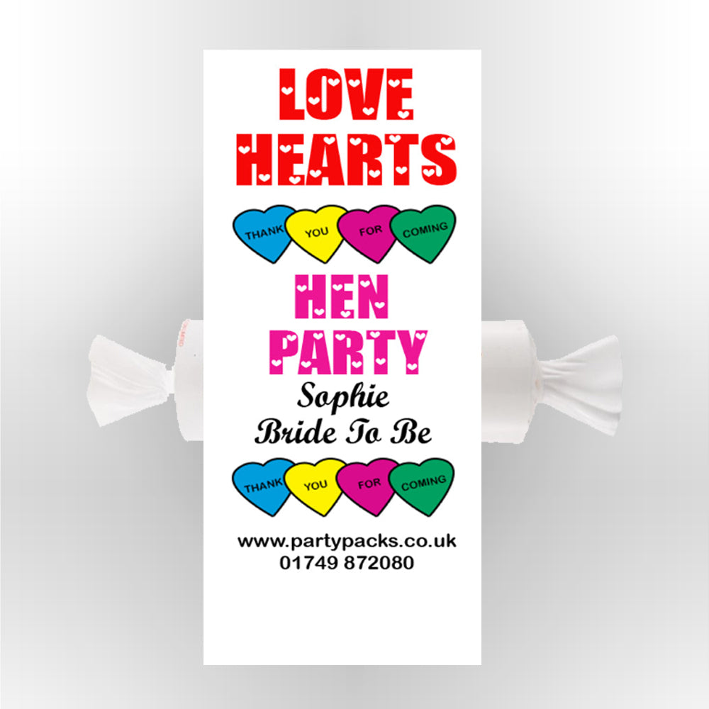 Personalised Love Hearts- Hen Party- Pack of 30