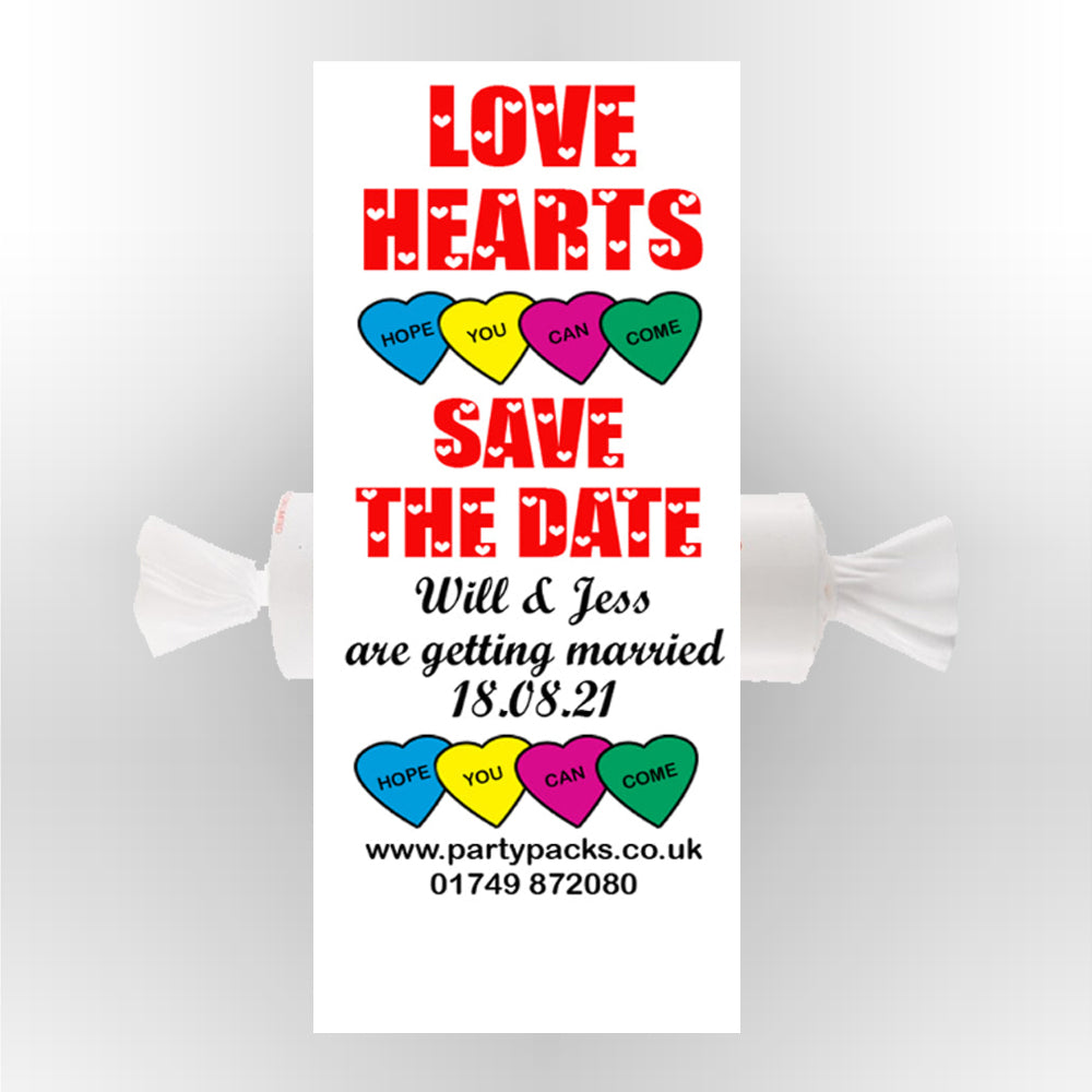 Personalised Love Hearts- Save The Date- Pack of 30