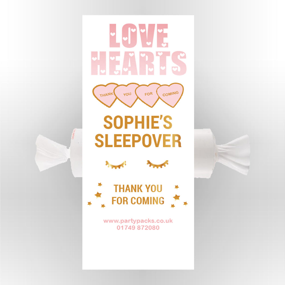 Personalised Love Hearts - Sleepover - Pack of 30