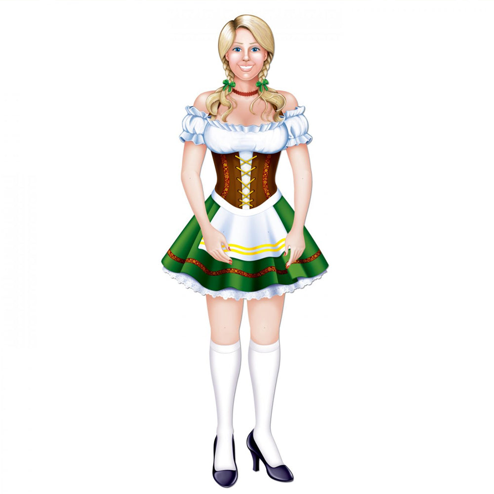 Oktoberfest Fraunlein Jointed Cutout Wall Decoration - 96cm