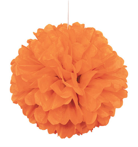 Orange Pom Pom Tissue Decoration - 40cm