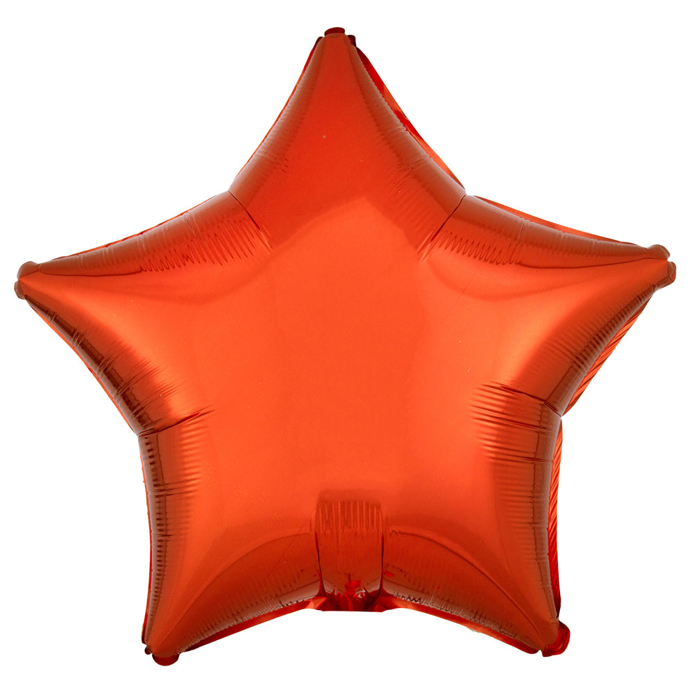 Orange Star Foil Balloon 19"