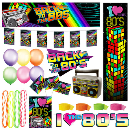 1980's Party Decoration Party Pack