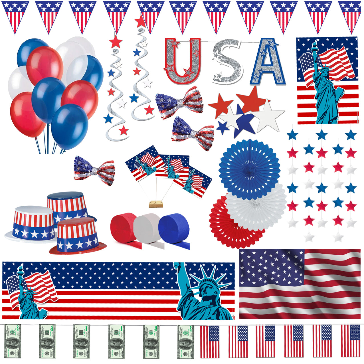 Large American Party Decoration and Fancy Dress Pack